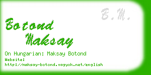 botond maksay business card